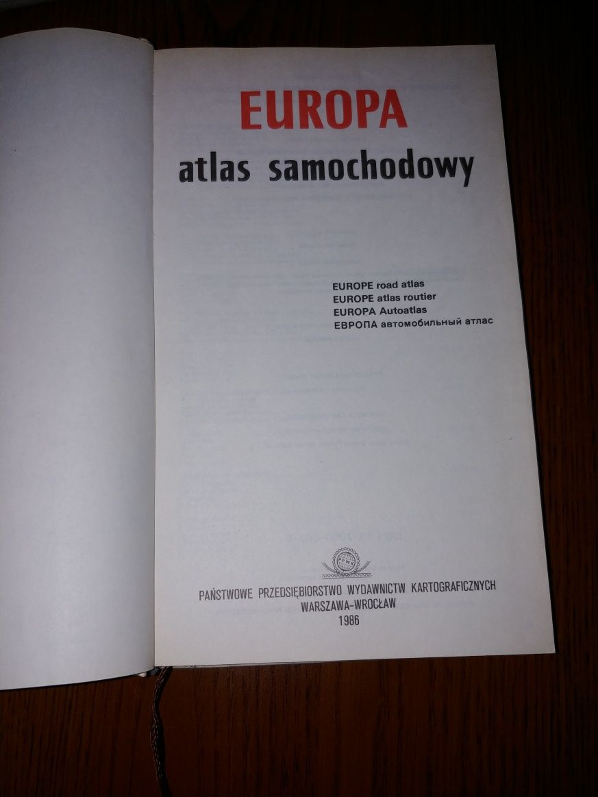 Atlas samochodowy Europa 1986