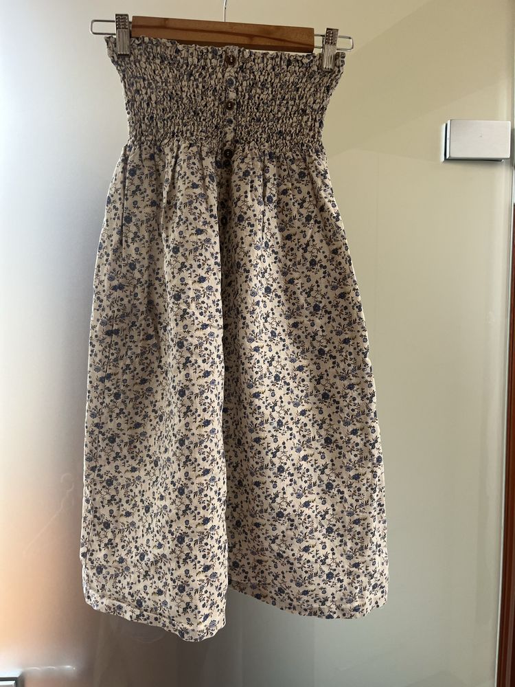 Lniana sukienka vintage bez ramiączek Mango