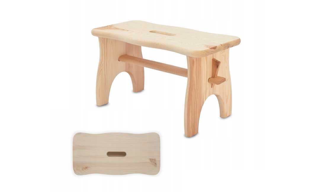 Stołek Taboret Drewniany Ryczka Krzesełko Zydel Wysokość 21cm Mocny