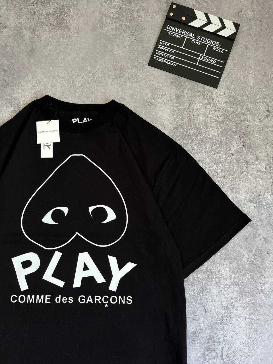 Черная Футболка PLAY Comme des garcons(Heart) с бирками