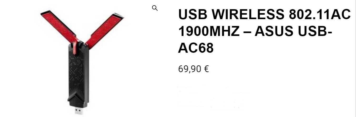 Asus AC68 - Adaptador USB Wi-Fi Dual-Band AC1900