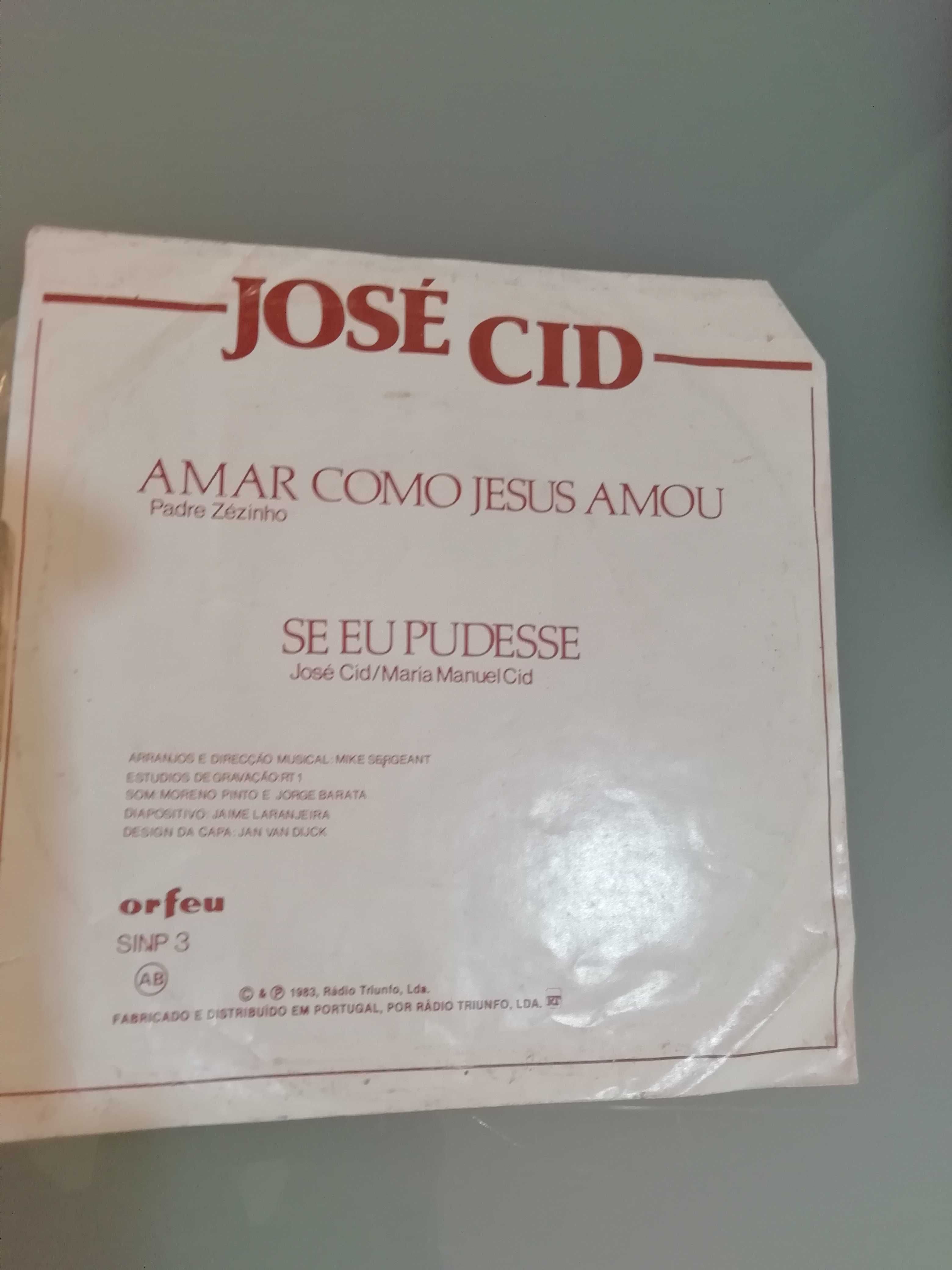 José Cid -Amar como Jesus Amou / Se eu pudesse Vinil Musica Portuguesa