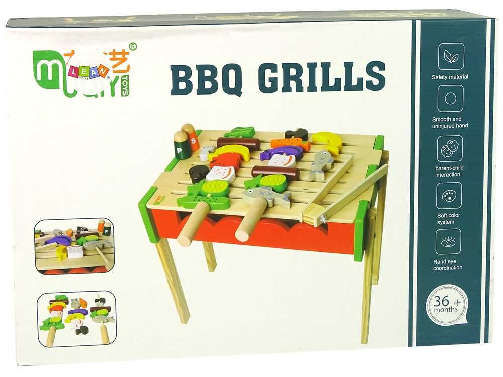 Drewniany Grill Akcesoria Barbecue Szaszłyki Grillowanie dla dzieci
