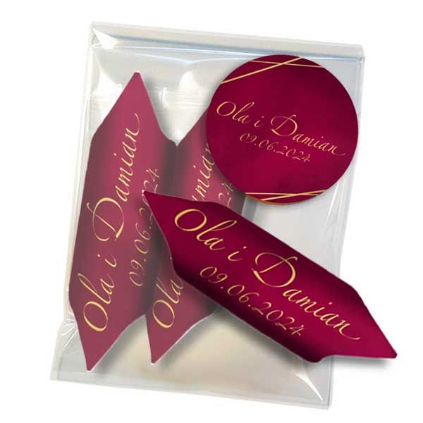 KRÓWKI personalizowane w woreczku wesele rocznica ślub