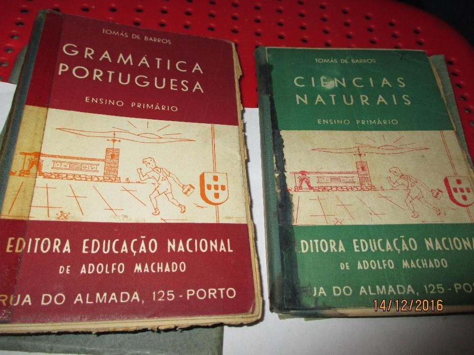 7 Livros escolares dos anos 50.