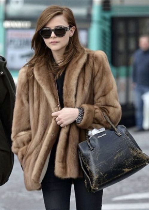 Норкова шуба карамельного кольору SAGA розмір xs s