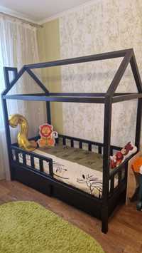 Кроватка домик 160×90, цвет венге