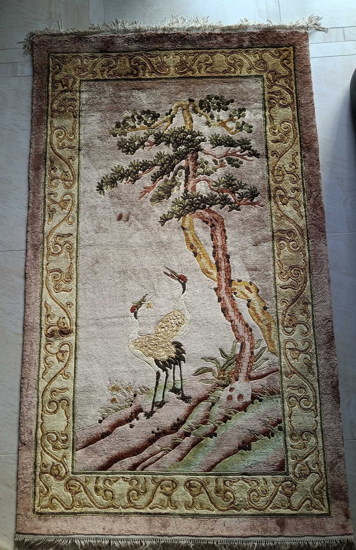 Piękny nowy dywan z czystego jedwabiu ręcznie tkany orientalny antyk