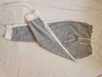 Spodnie dresowe damskie szare niski stan biały lampas S/M
