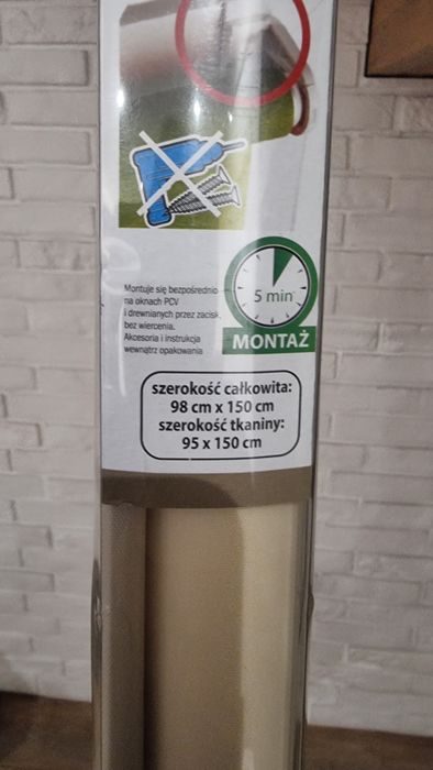 Nowa roleta wewnętrzna 95x150 cm. Kolor wanilia.