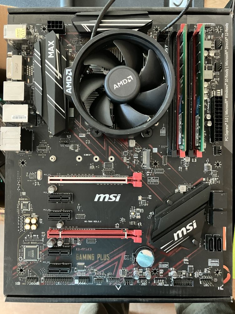 Bundle AM4 MSI B450 Gaming Plus Max com Ryzen 3 1200 e 8 GB DDR4