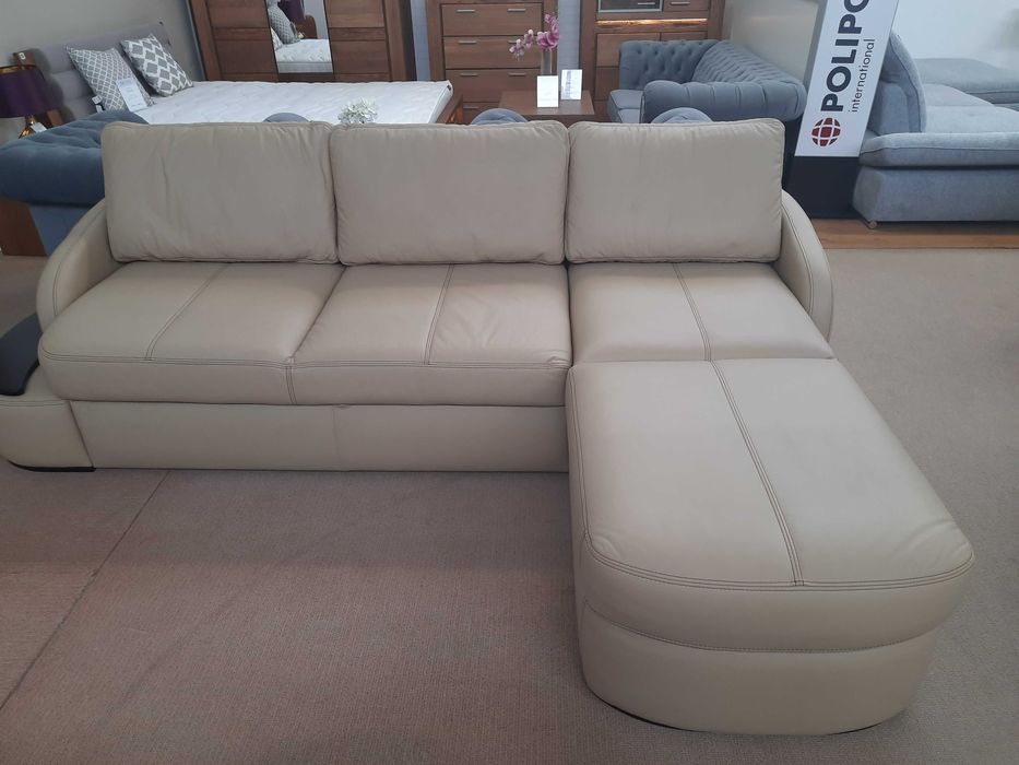 NAROŻNIK CHAMPAGNE SKÓRA - ETAP SOFA - Wyprzedaż ekspozycji !!!