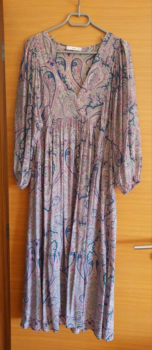 Vestido Estampado Paisley Comprido, L/XL