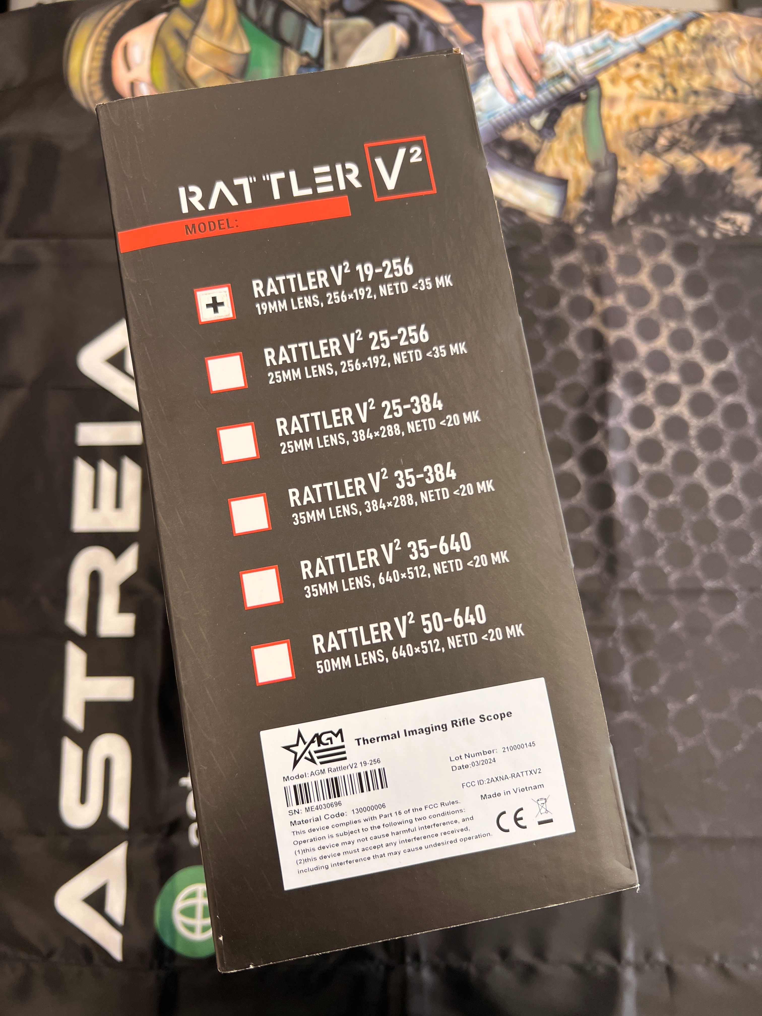 Тепловізійний приціл AGM Rattler V2 19-256
