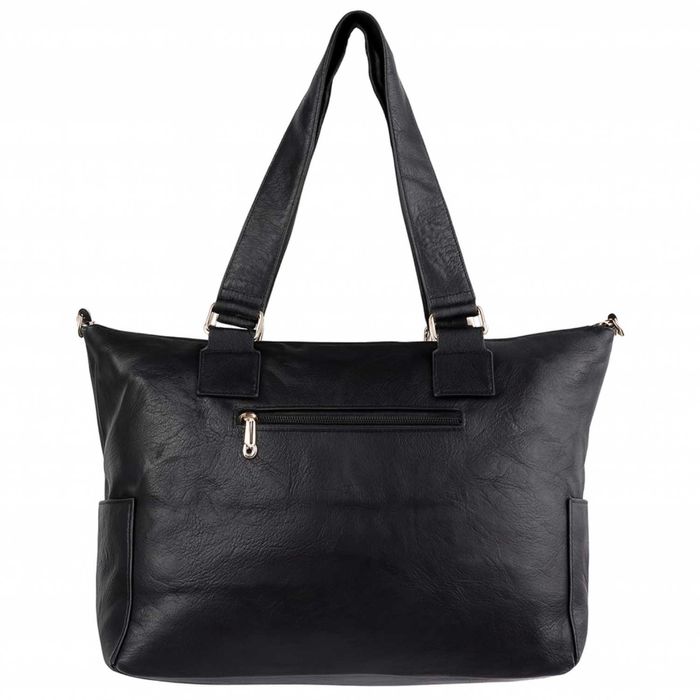 Torebka Damska Shopper Czarna Pikowana Pszczółka Elegancka Miejska A4