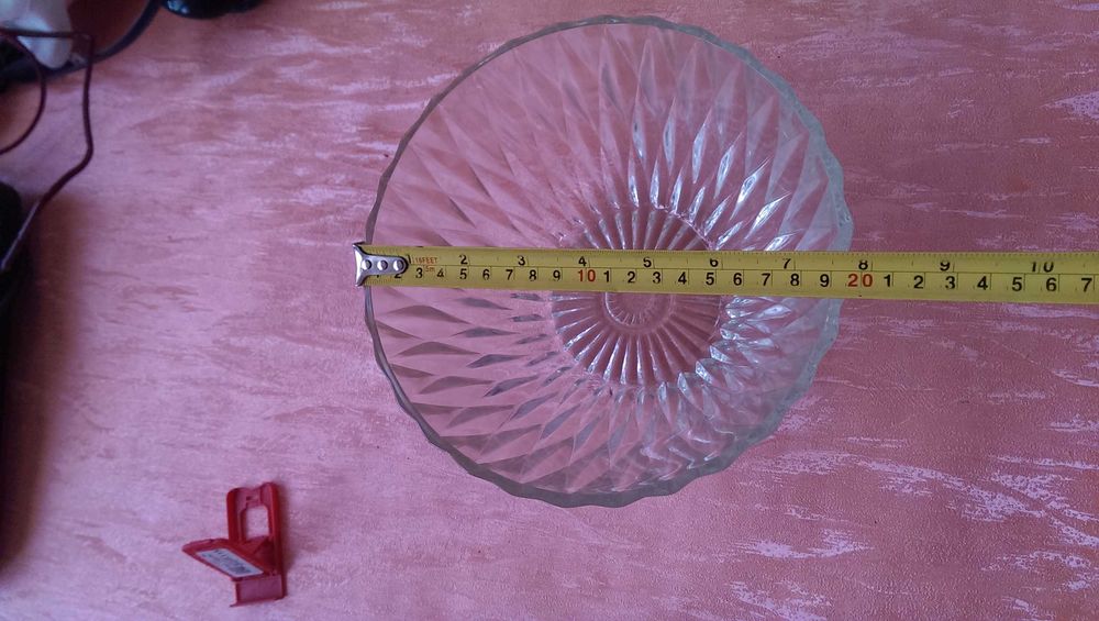 Салатница СССР винтажная штампованный хрусталь с клеймом в новом сост.