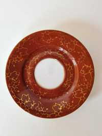 Podstawek brązowy marmurek Włocławek PRL z serwisu kawowego