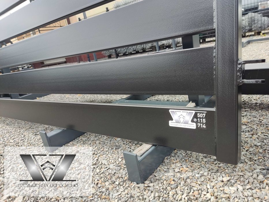 Brama wjazdowa dwuskrzydłowa panelowa palisadowa 1,45x4/100x20 czarna