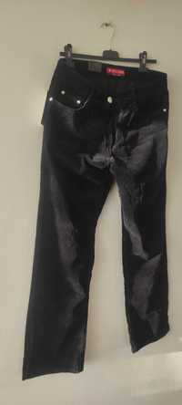 Nowe damskie spodnie sztruksowe czarne rormiar 35-OKAZJA