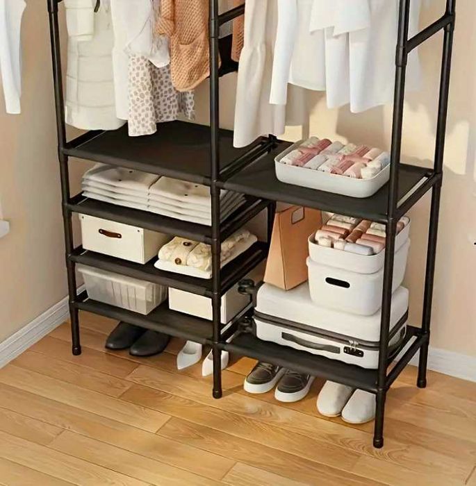 Універсальна тимчасова шафа вішалка стійка для одягу і взуття