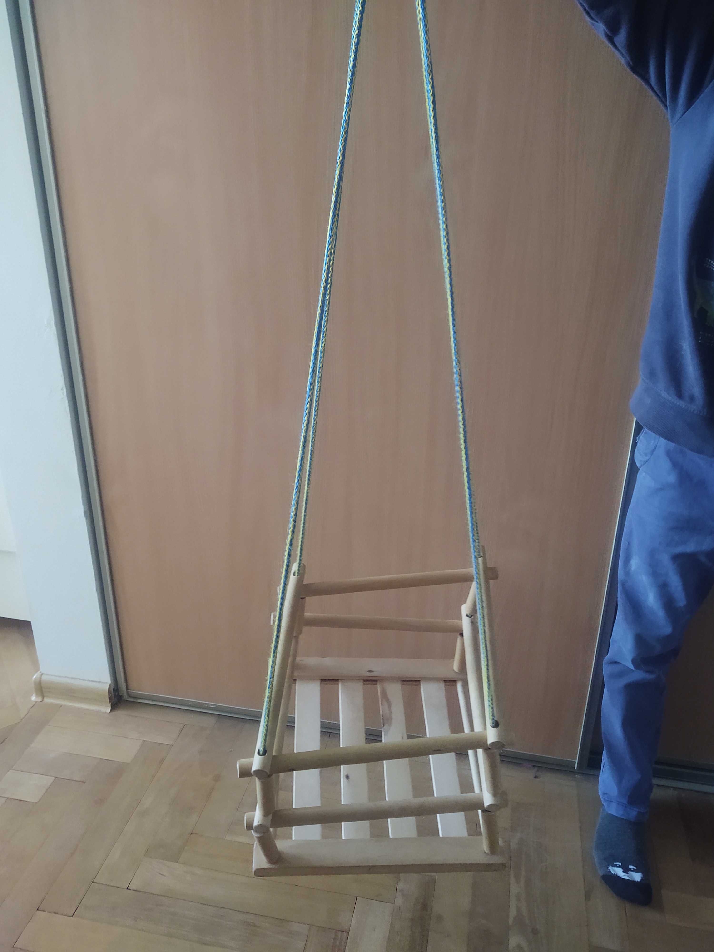 Huśtawka drewniana dziecięca ogrodowa, domowa