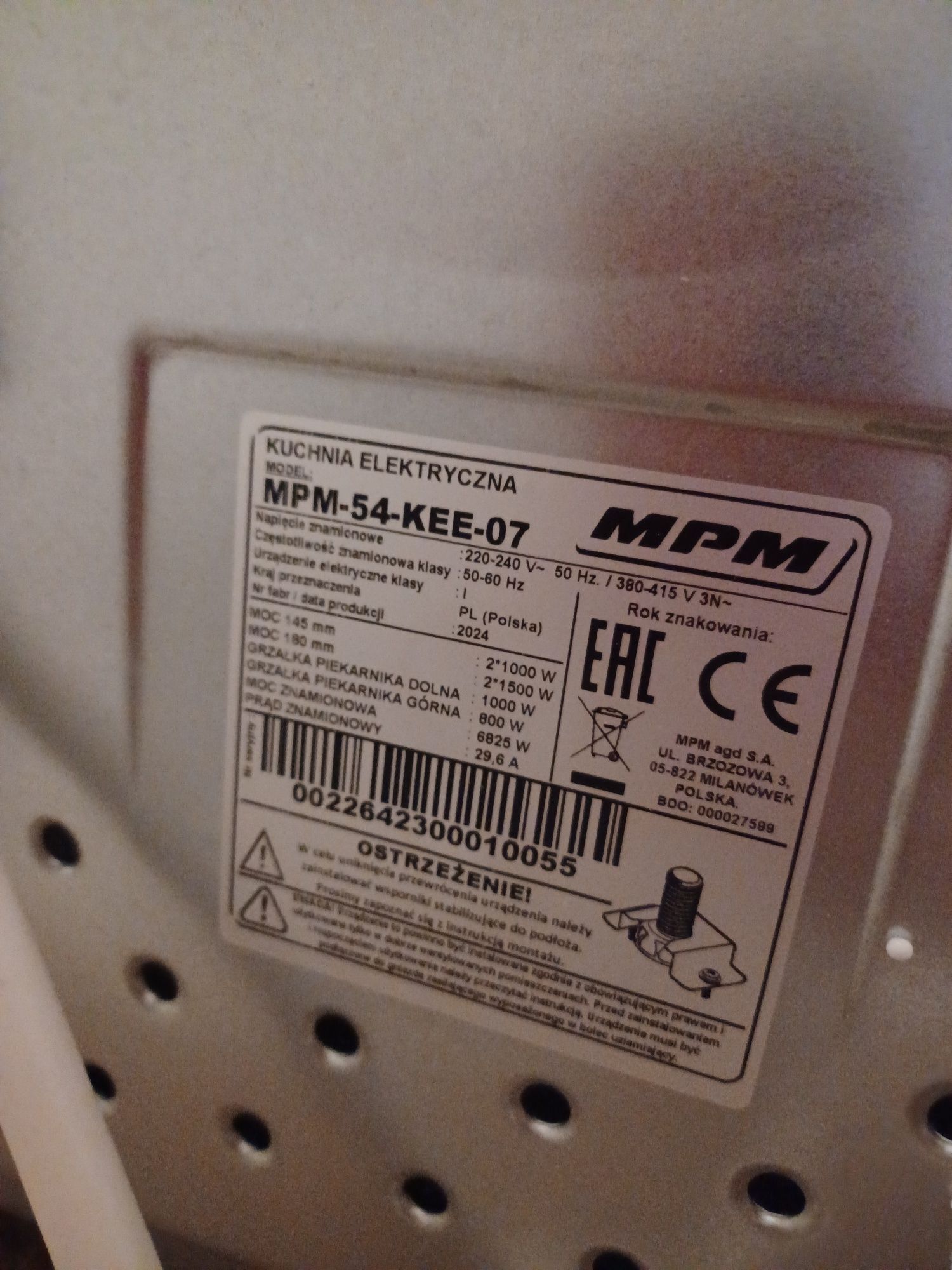 Kuchenka elektryczna mpm