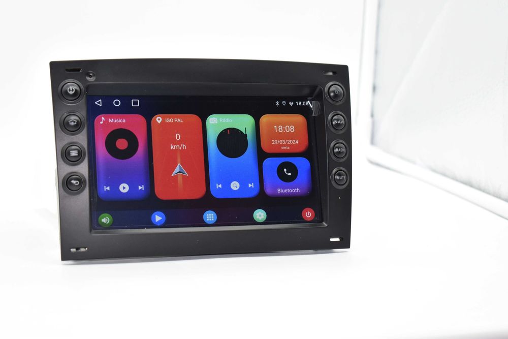 Auto Rádio 2 DIN Android Renault Megane 2 Carplay e Android Auto s fio