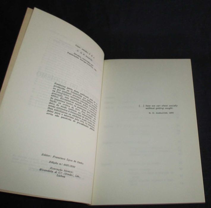 Livro A Biologia do Egoísmo G. F. Sacarrão