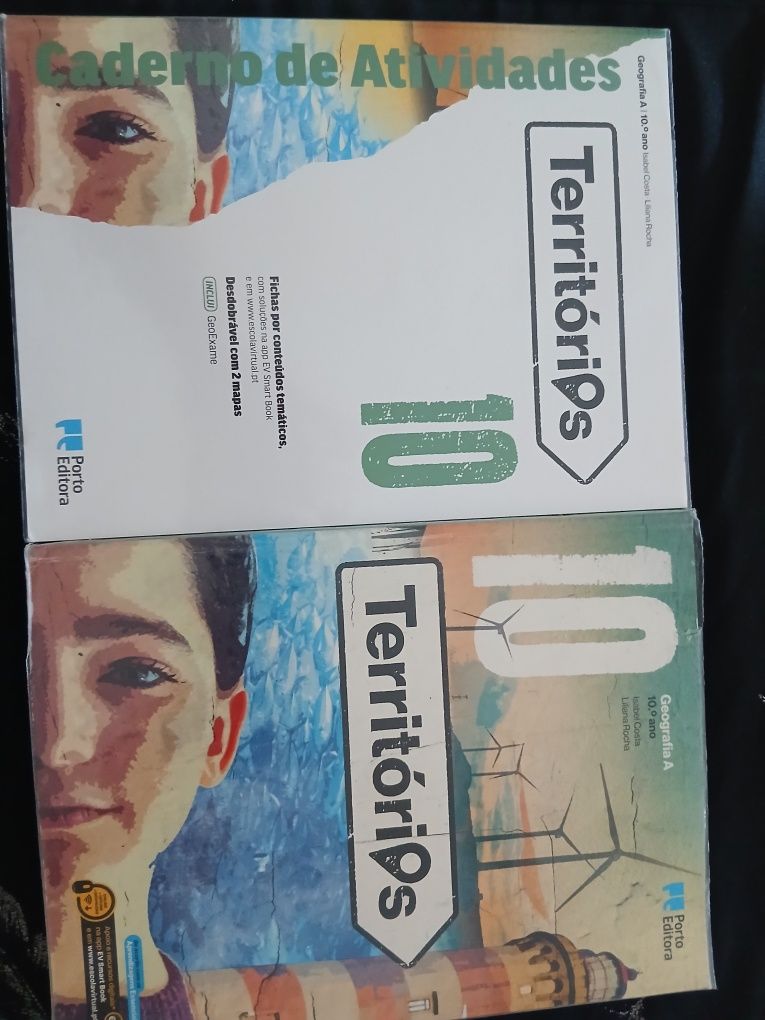 Manual e caderno  de atividades Territórios 10° ano Excelente estado