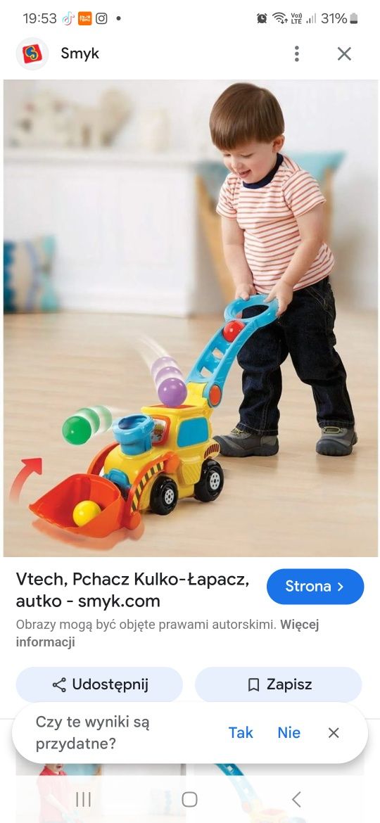 Interaktywna KOPARKA KULKO-ŁAPACZ Pchacz vTech