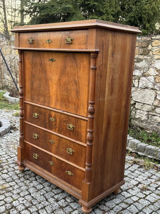 Sekretarzyk orzechowy sekretera eklektyczna szyfoniera orzechowa 1880r