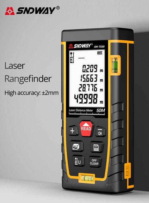 Dalmierz precyzyjny laserowy miernik odległości SNDWAY SW-TG50 50m