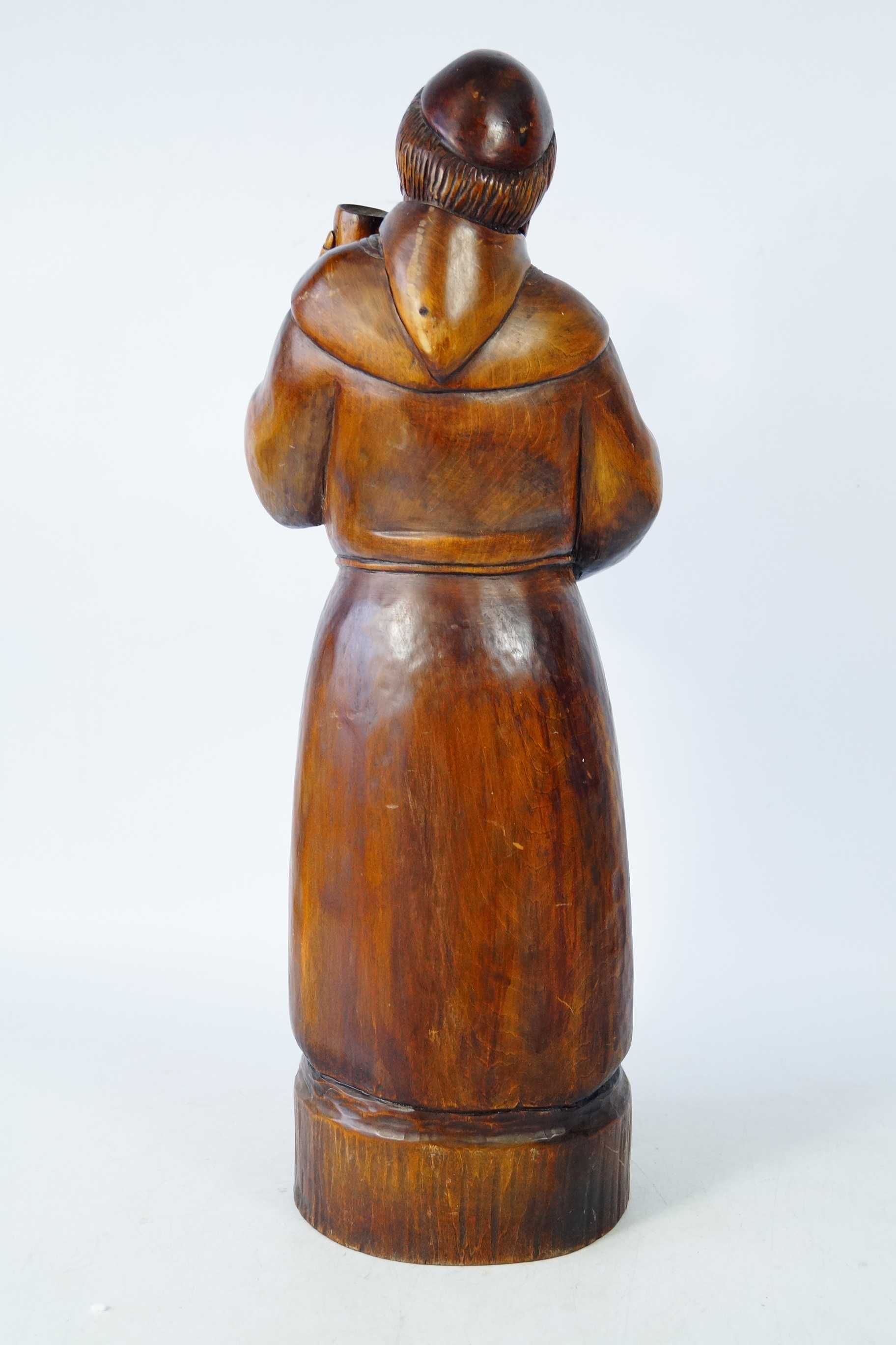 Mnich duża drewniana rzeźba figura drewno