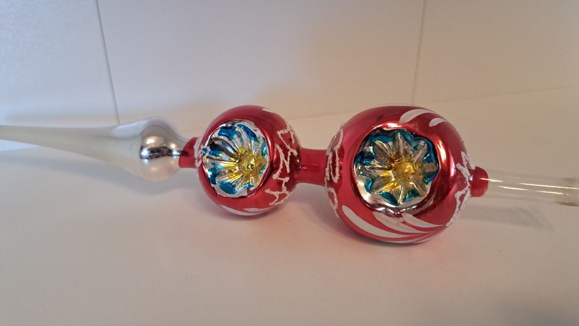 78-D Bombka reflektor czubek na choinkę Czechosłowacja