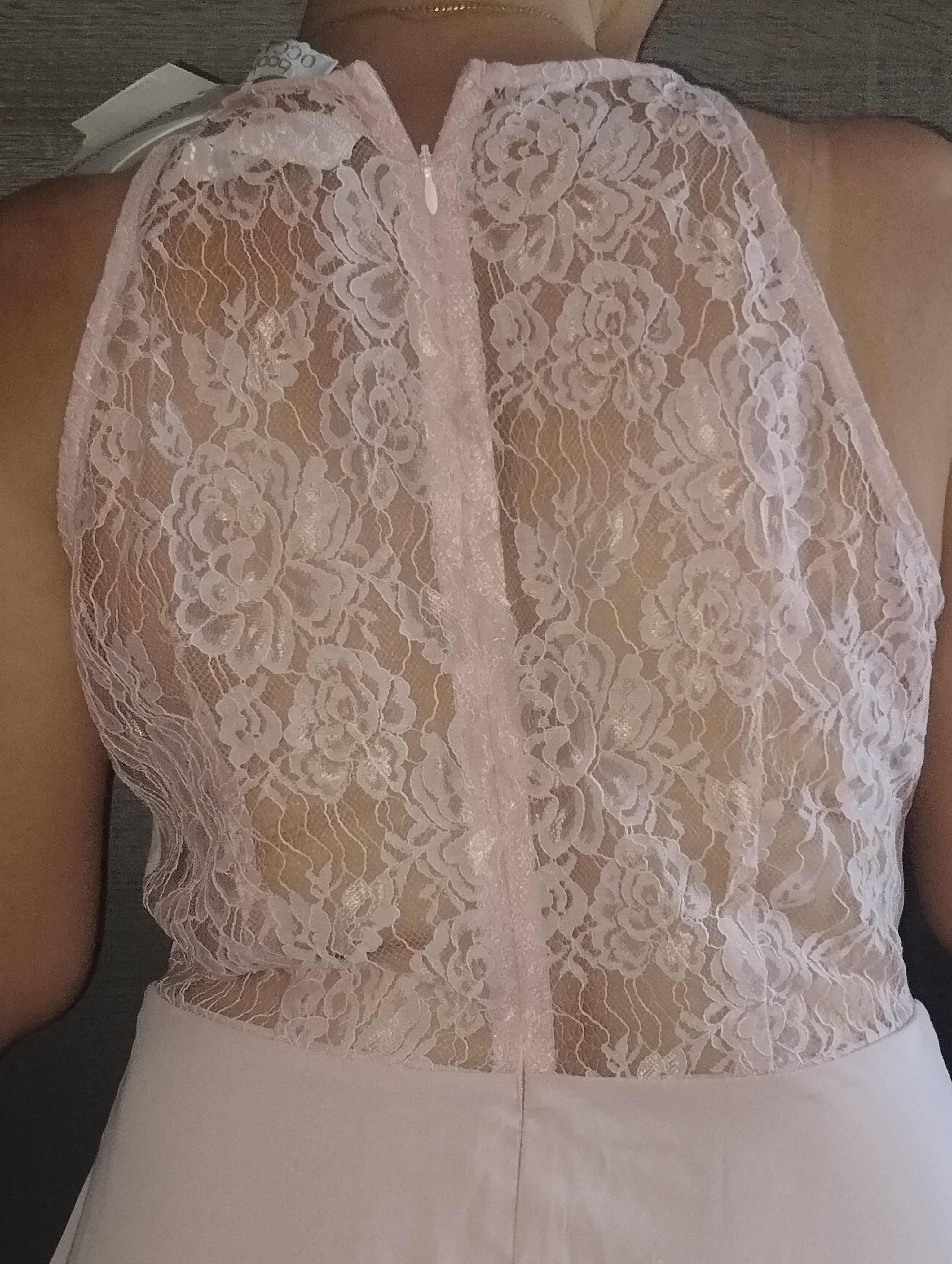 Sukienka różowa MIDI za kolano  Boohoo elegancka zmysłowa 40/12