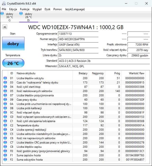 Dysk HDD 3.5" Hitachi WD10EZEX