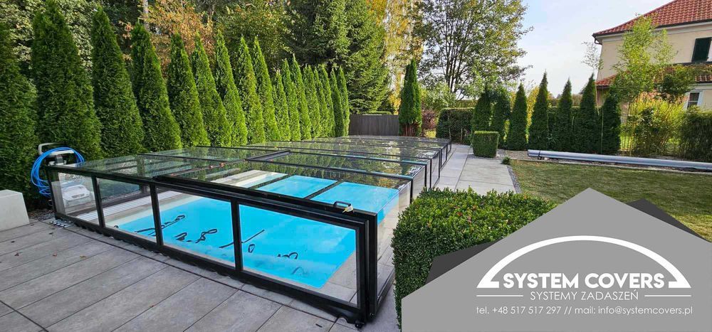 Zadaszenie basenowe, basenu, 370 x 850 x 80 cm - System Covers
