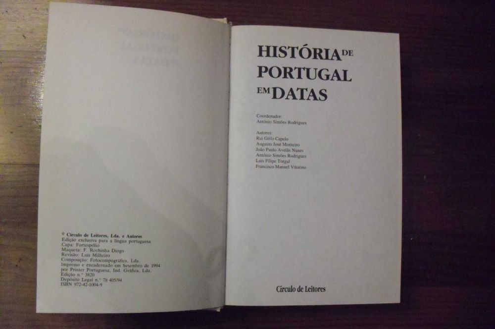Livro Histórua de Portugal por datas