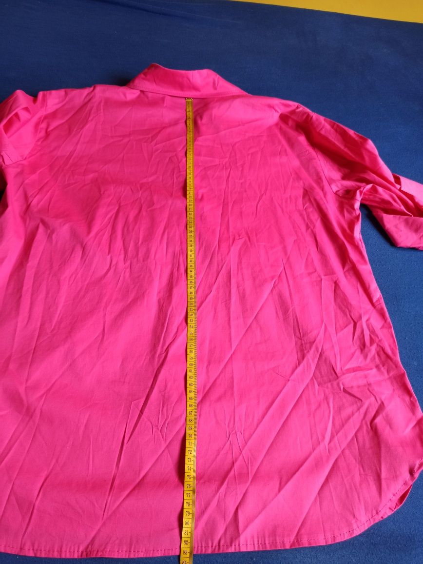 Tunika koszula różowa oversize włoska bawełna