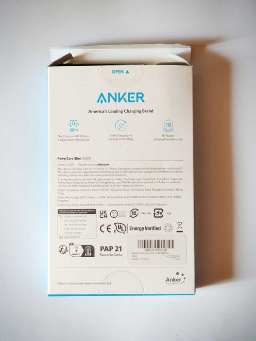 Павербанк PowerBank Anker PowerCore Slim 10000mAh
