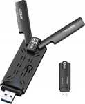 Antena WiFi 6E USB do PC, Karta sieciowa USB 3.0 dla Win 10/11 AX5400