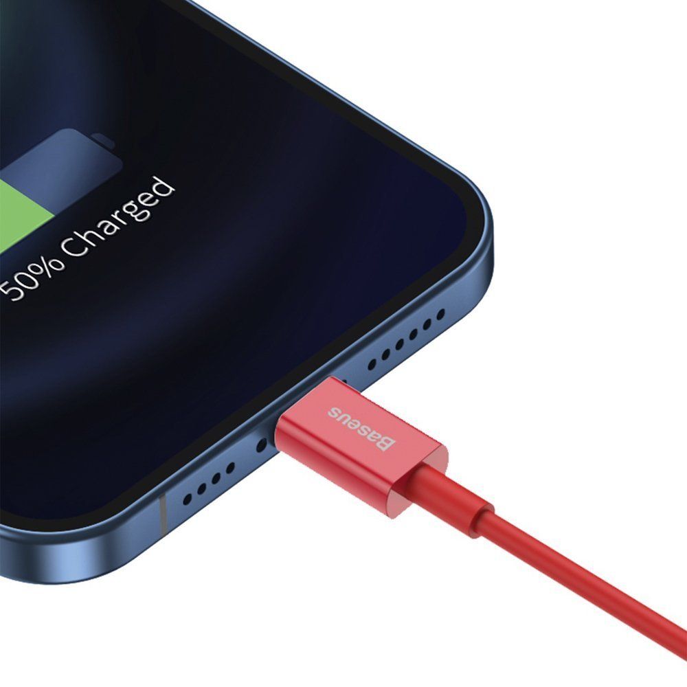 superior kabel przewód do iphone usb - lightning 2.4a 1m czerwony