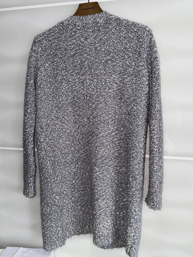Sweter szary Gruby długi miły luźny Mohito S 36 40 l gruby
