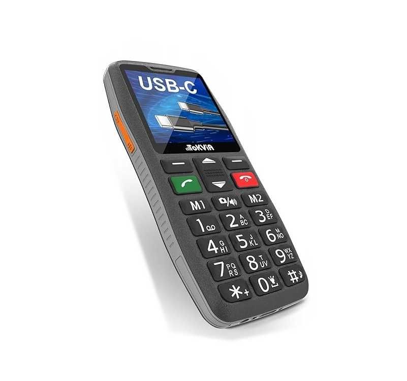 Telefon dla seniora TOKVIA T-102 ze stacją ładującą - nowy