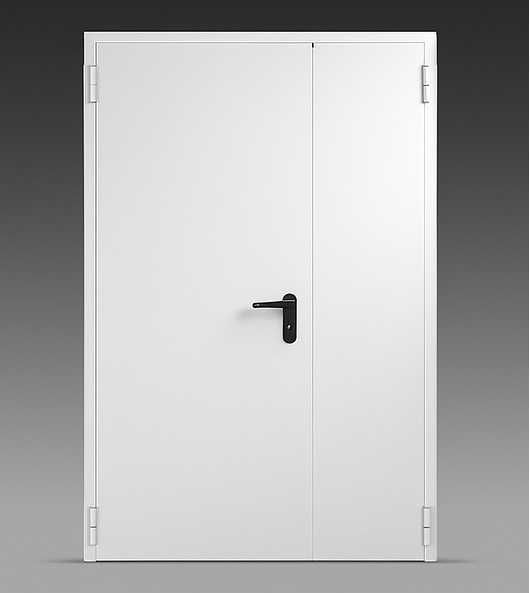 Drzwi Dwuskrzydłowe Stalowe Techniczne Metalowe Uniwersalne 120 cm