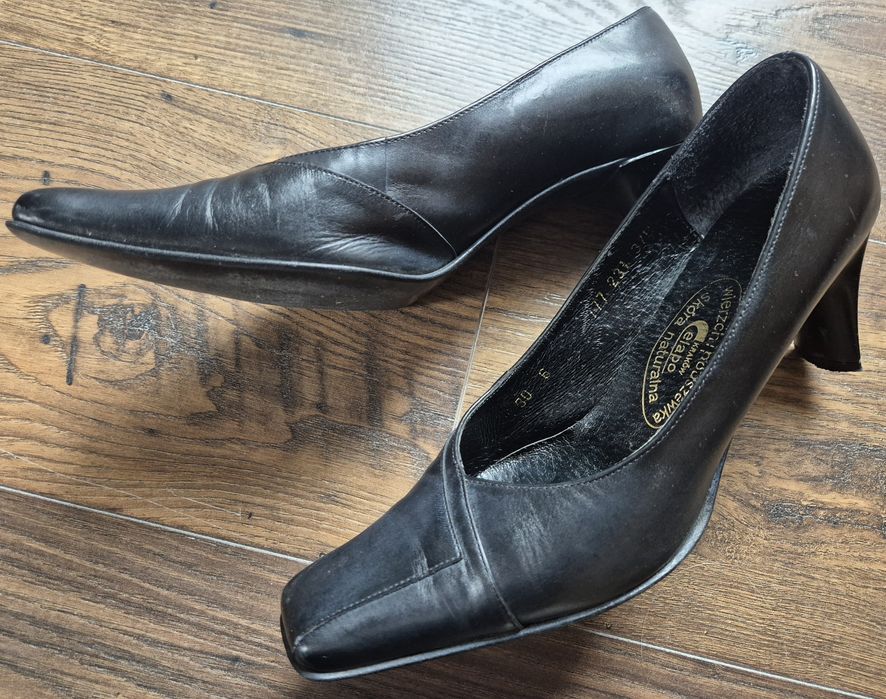 Czarne skórzane Celapo 37 idealne