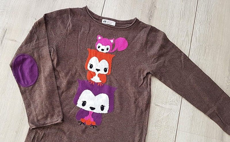 H&M sweterek ze zwierzątkami 6-8Y