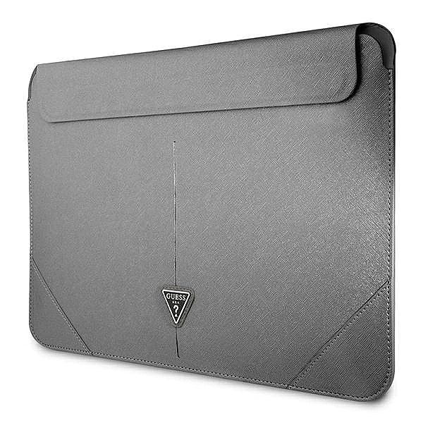 Pokrowiec Guess Saffiano Triangle Logo na laptopa 16'' - srebrny