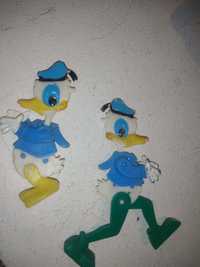 Duas figuras de Pato Donald antigas raras 9cm 11 cm