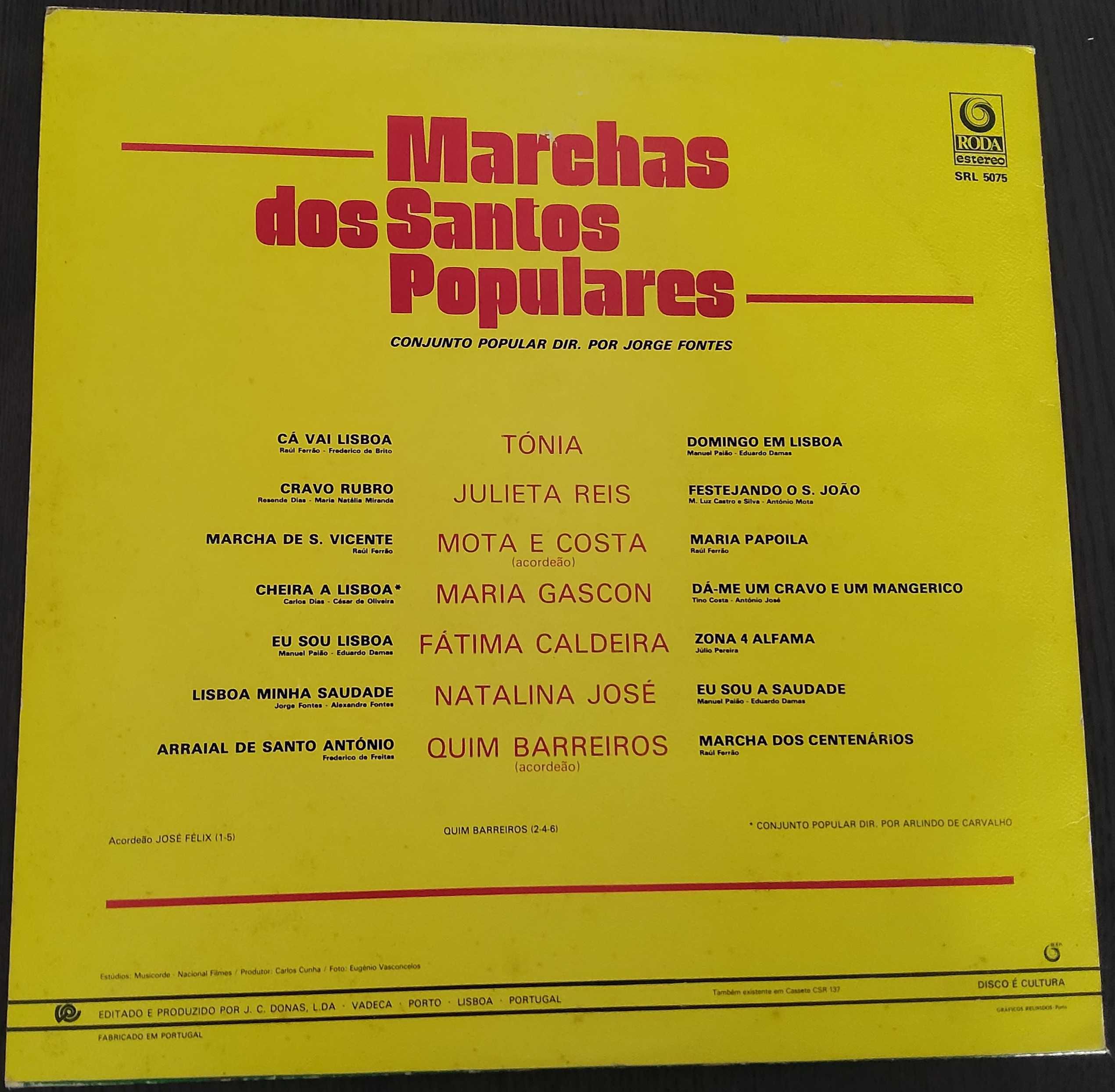 Vinil Lp-Conj. Popular Dir. Jorge Fontes-Marchas dos Santos Populares